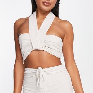 NEW 4th & Reckless Tayla Linen Bandeau Top
